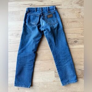 Vintage Wrangler Men's Deep Blue Straight Jeans